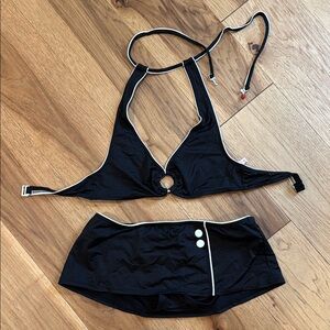 Juicy Couture Navy and White Bikini Set